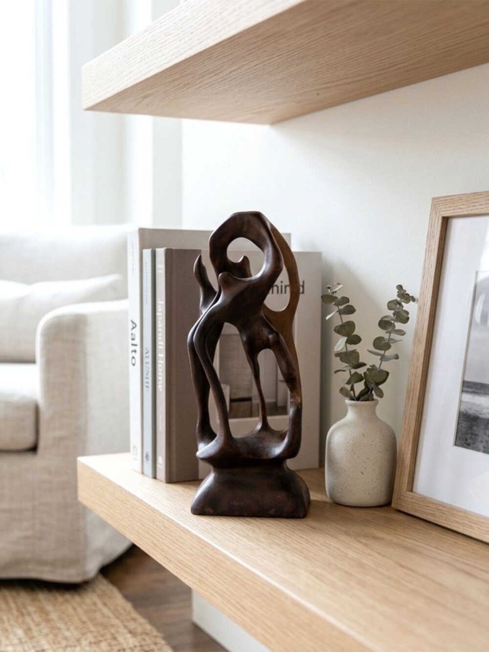 Vintage Mid-Century Modern Abstract Wood Sculpture - Biomorphic Carving - Picture 2 of 14